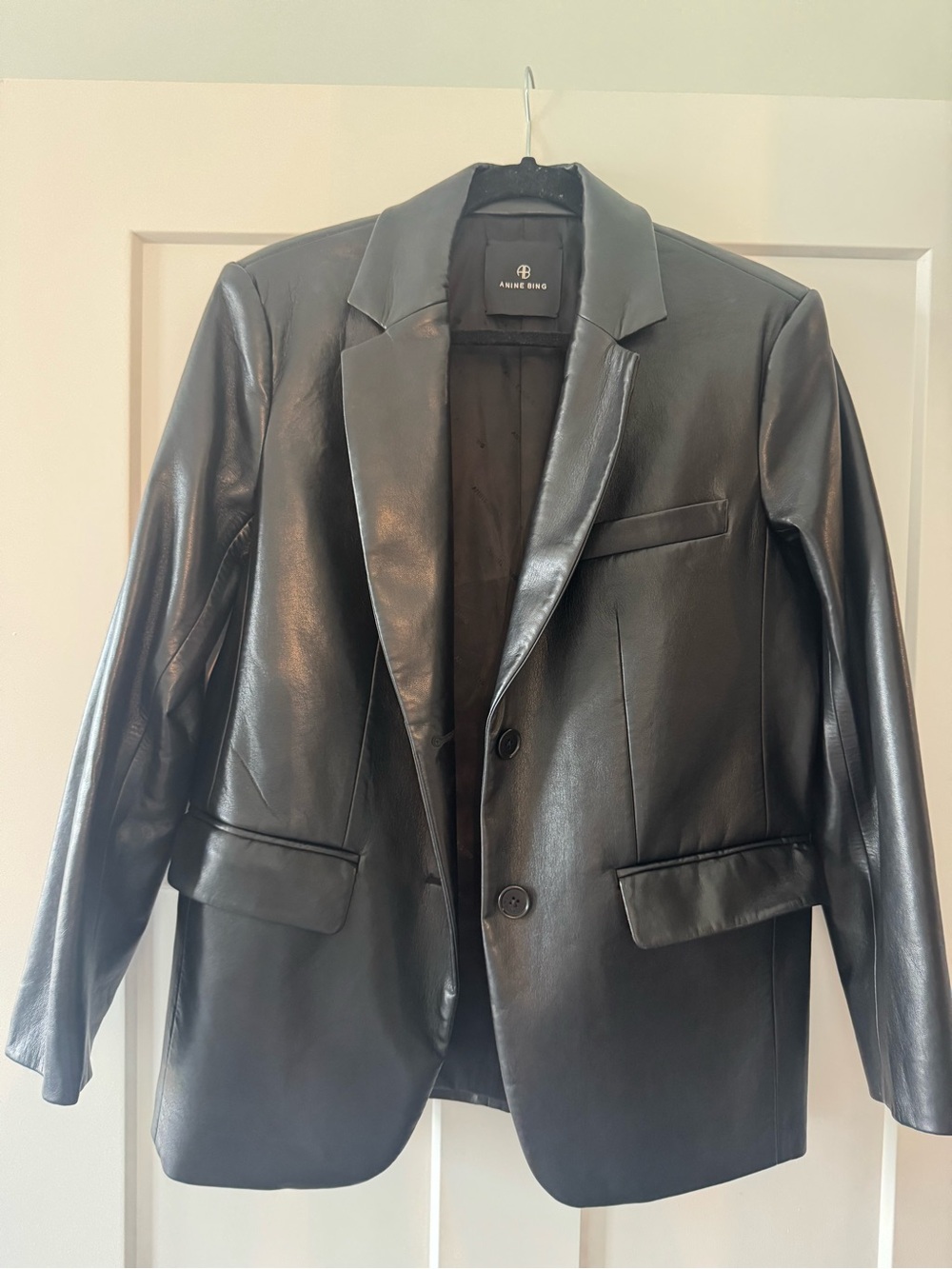 Anine Bing Black Leather Blazer